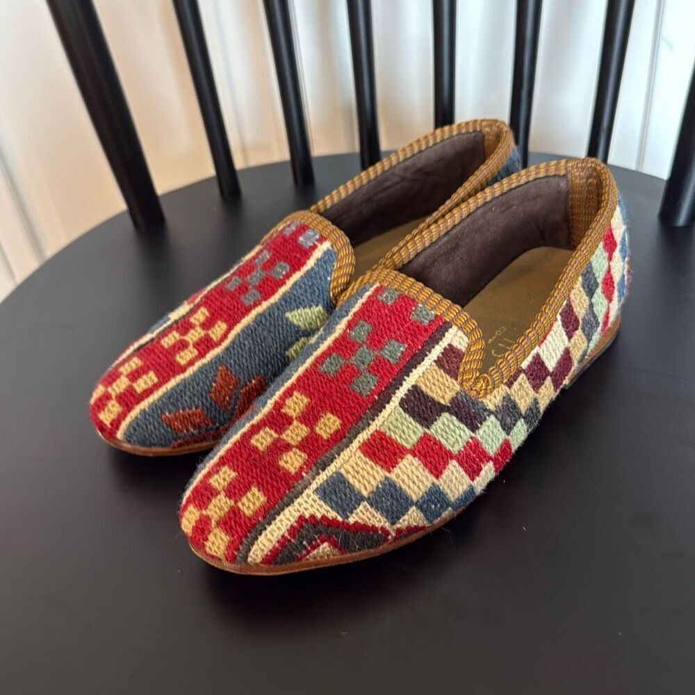 Anthropologie Artemis Designs Havana Smoking Loafers $268 one of a kind 6 - Picture 4 of 11